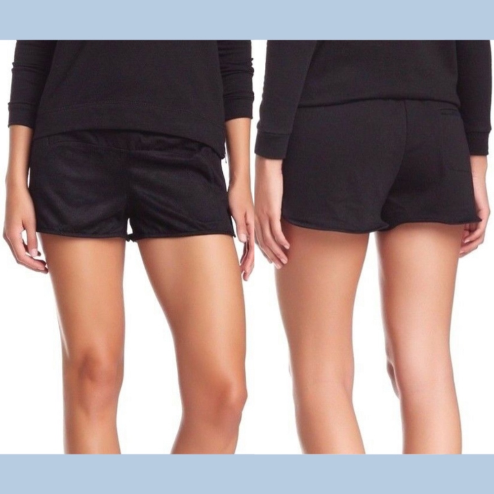 NWT $88 David Lerner Shorts Running Fleece in Black [ Large ]‎
